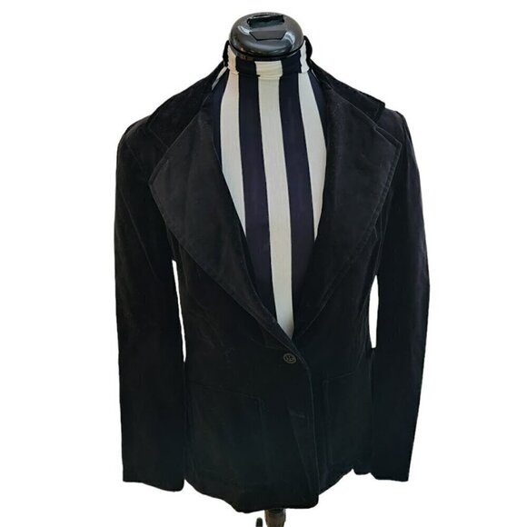 Vintage 1970's Era Black Velvet Blazer - Women's Size 9-10 - Bronson of Calif - Picture 3 of 7